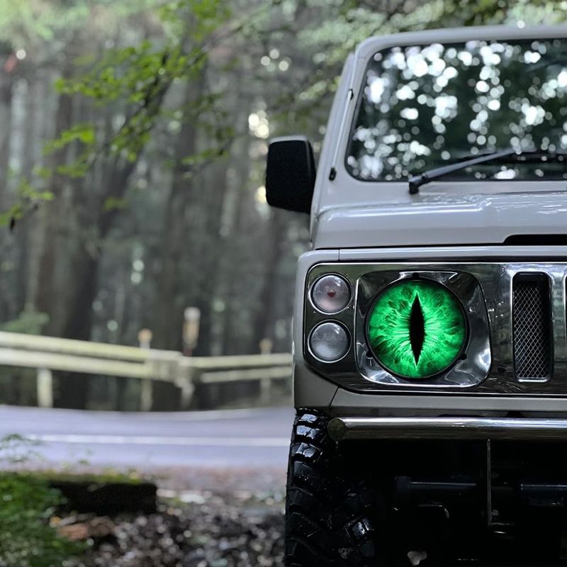 Single Transparent Mesh Wrangler, Beast Eyes, Car Stickers, Headlight Decals_voghion.com