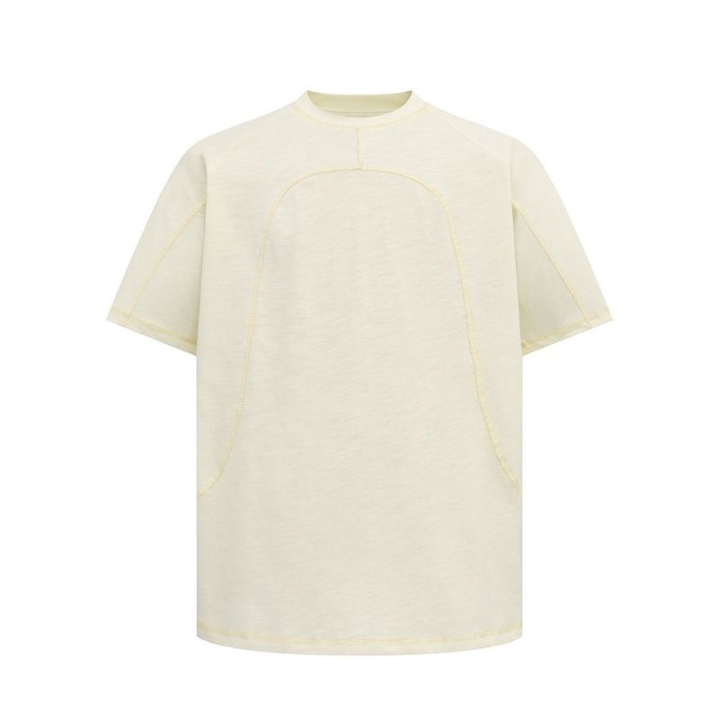 Herrenbekleidung Helles Liniendesign Lockeres Kurzarm-T-Shirt Herrenoberteile Sommertrend Street Sports Style Lässiger Halbarm_voghion.com