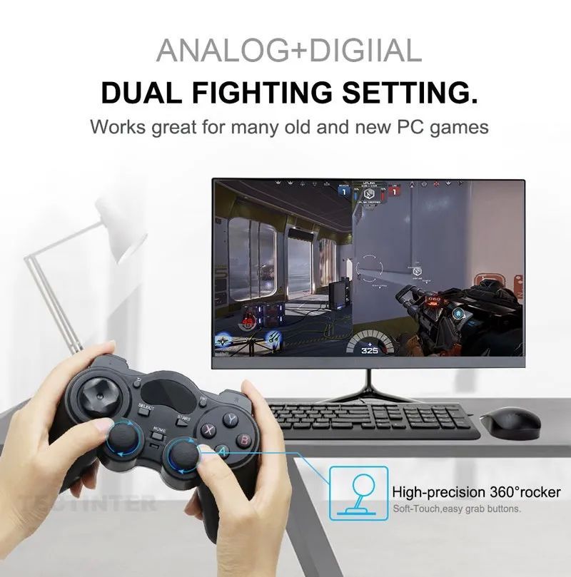 Controle 2.4G Gamepad Android Wireless Joystick Joypad Branco_voghion.com