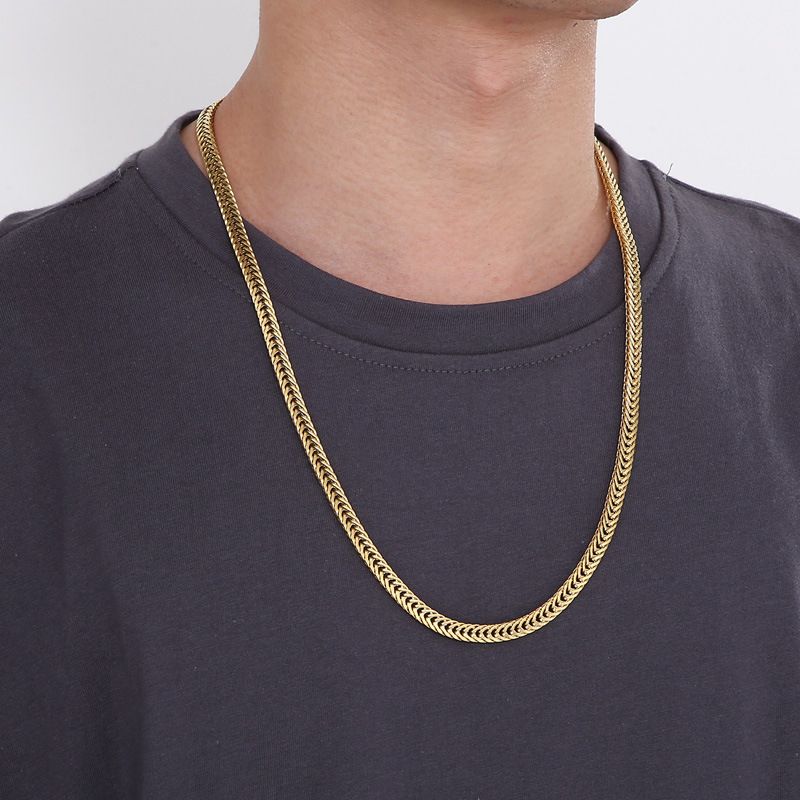 Herensieraden All Match Roestvrijstalen Gecodeerde Zweepketting, Modieus Populair Sieraden Gesp Titanium Stalen Ketting Trendy Cool_voghion.com