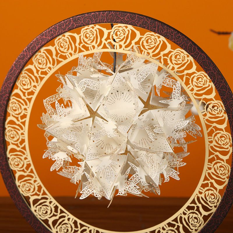 Stile cinese piccola luce notturna camera da letto 3D carta intagliata lampada fiore fai da te produzione artigianale laurea creativa_voghion.com
