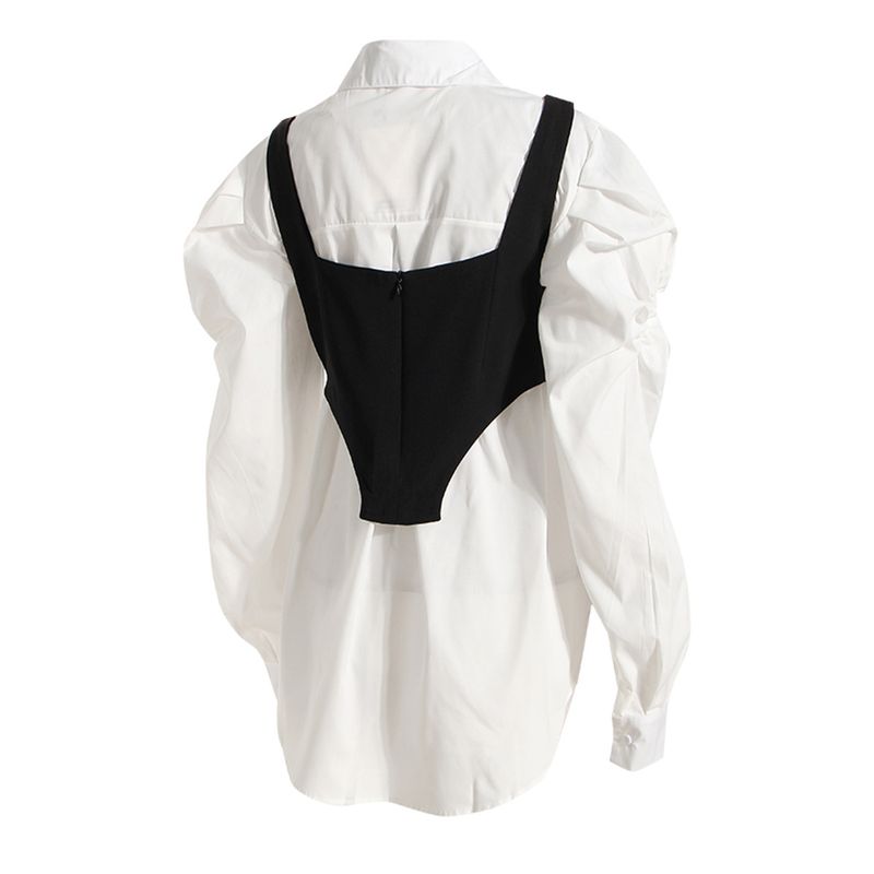 GraceChic Unique Designer Black Suit Three-Piece Slim Fit Shirt And Jumpsuit Set_voghion.com