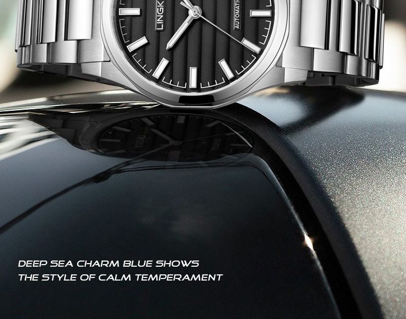 Montre mécanique automatique pour homme avec aiguilles lumineuses, étanche, boîtier en acier inoxydable, verre saphir, mouvement japonais, style professionnel_voghion.com