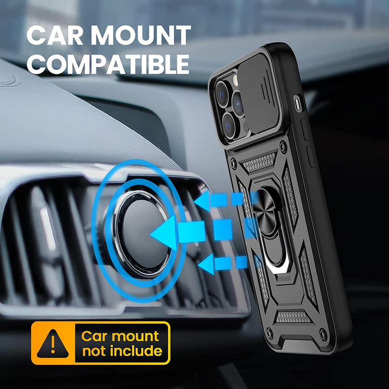Funda deslizante para iPhone 14 13 12 11 Pro Max Mini SE 2020 XR XS Max X XS 8 Plus Anillo Soporte Armadura Anillo Protección Cámara Pho_voghion.com