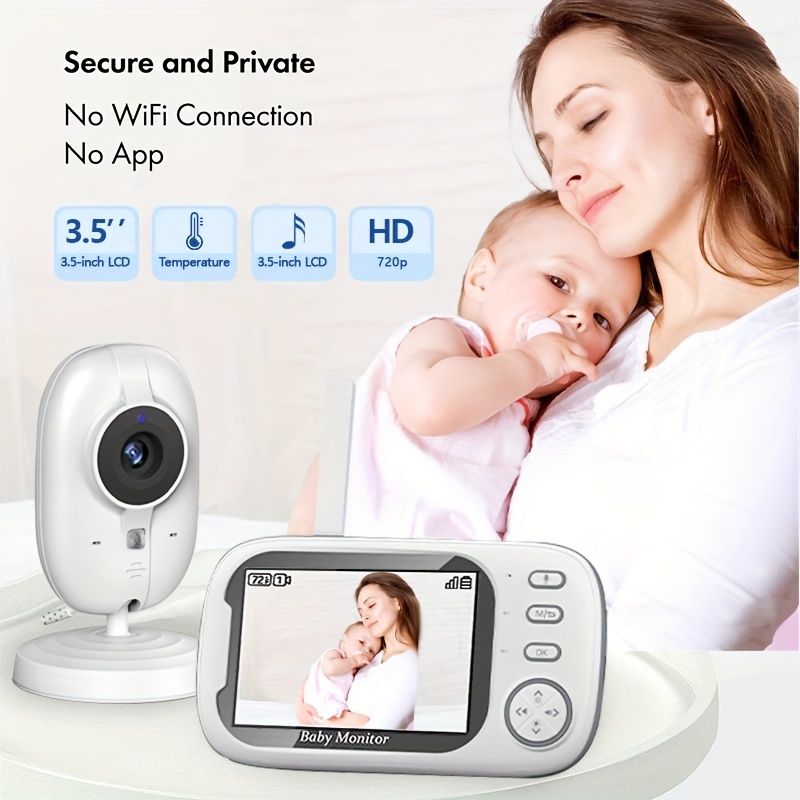 720P 3.5-inch LCD Screen Monitor, 900-foot Wireless Transmission Range, Automatic Night Vision, Two-Way Audio Call_voghion.com