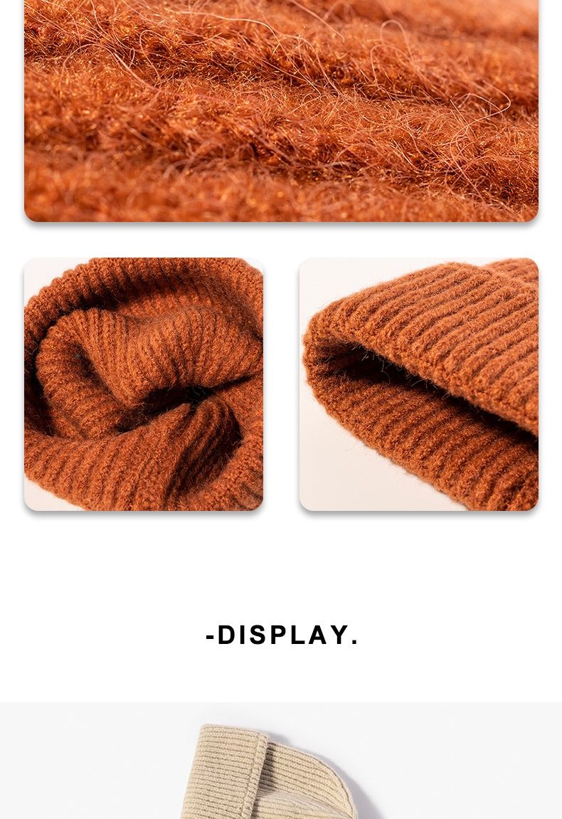 Korean Single Color Men's And Women's Knitted Hats For Autumn And Winter Cycling And Shopping Fashionable Flip Up Woolen Hats_voghion.com