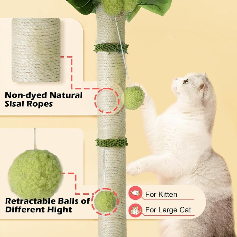 Cat Scratching Post For Cats Tree Catcus Cat Scratcher Posts Toy Cute Kitten Kitty Sisal Rope Scratch With Teaser Ball_voghion.com
