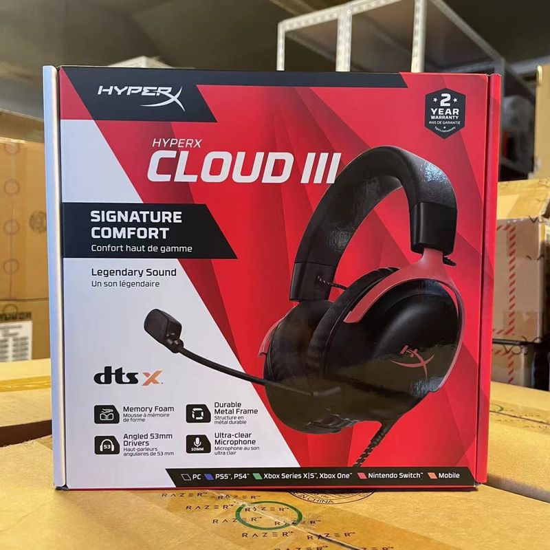 Cuffie da gioco USB HyperX CLOUD III Extreme Unknown Hurricane 3 indossabili, adatte per auricolari Kingston originali_voghion.com
