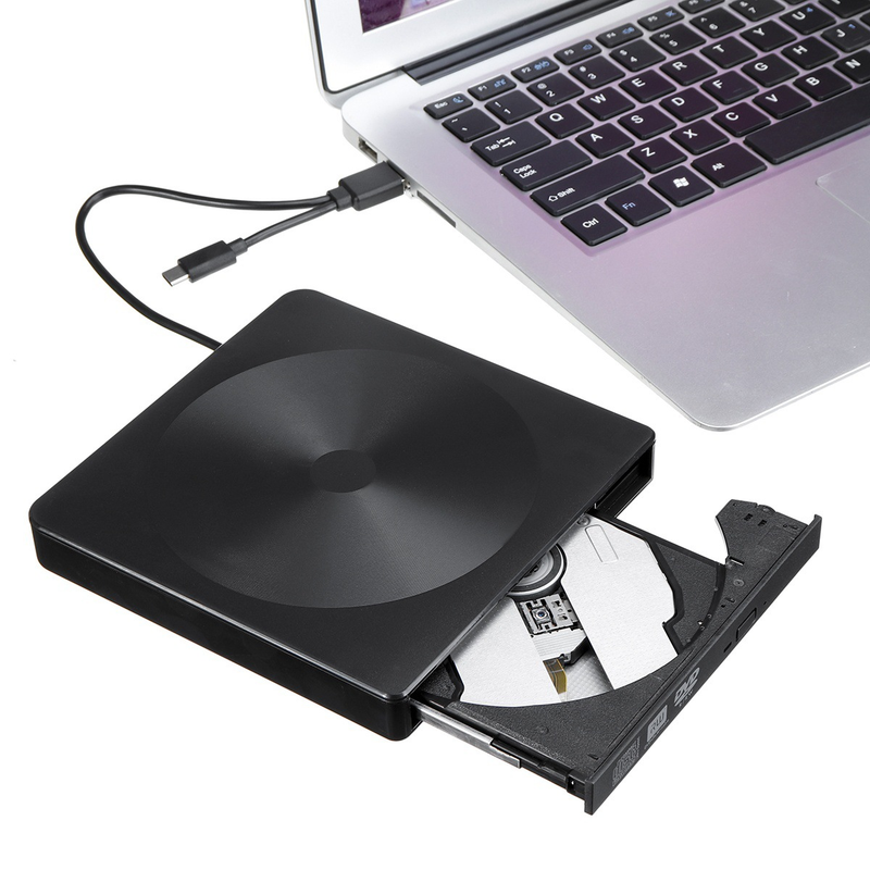 Black External DVD CD Burner Drive USB 3.0 Type C DVD CD RW Drive Writer Burner Optical Player PC Laptop Tablet DVD Player_voghion.com