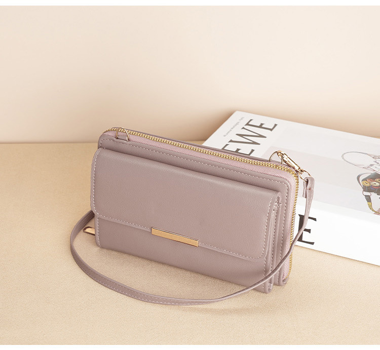 Portafoglio lungo da donna, borsa per cellulare di grande capacità in stile coreano, borsa piccola a tracolla, portamonete, borsa per cellulare alla moda e versatile_voghion.com
