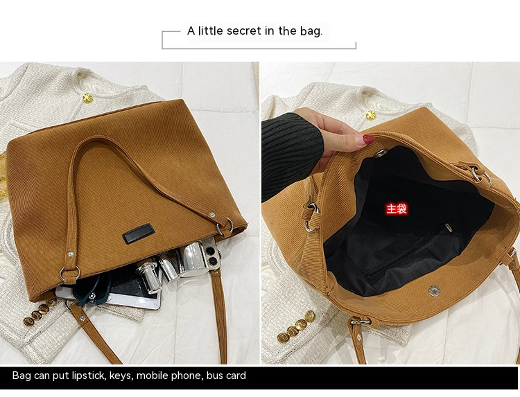 Canvas multifunctional bag women's simple and versatile commuter shoulder bag large capacity fashion tote bag_voghion.com