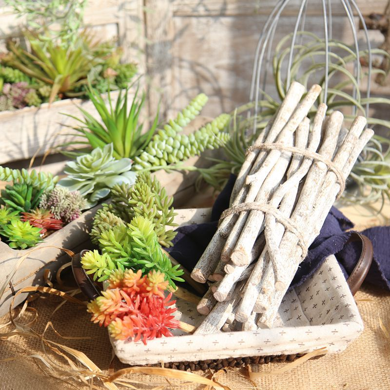 Succulent plant artificial flower six-headed jade lotus home wedding bouquet flower wall plant wall artificial flower MW17692_voghion.com
