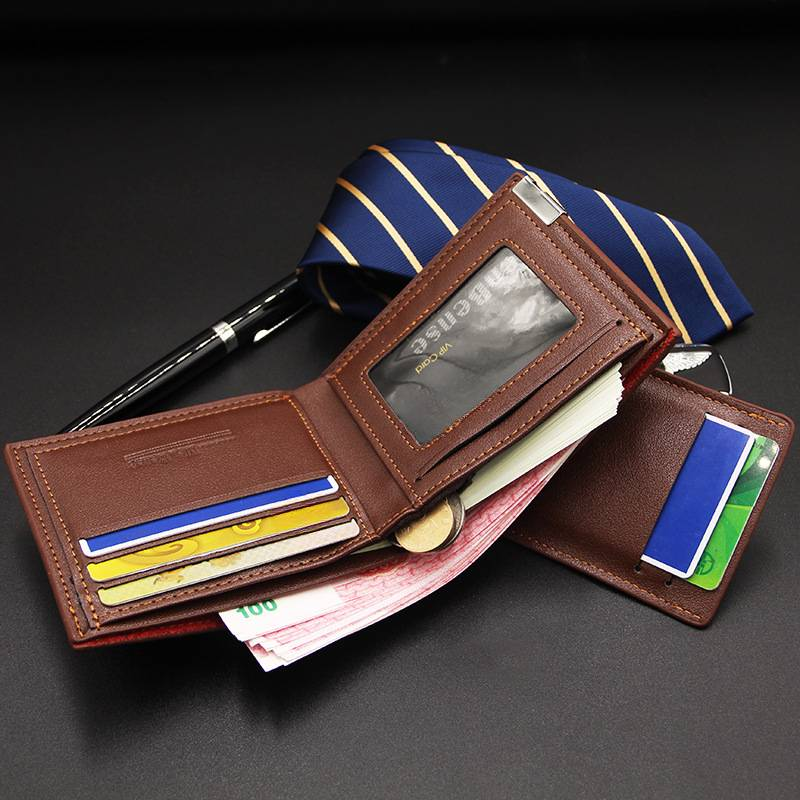 Men's Stylish Short Wallet - Multifunctional Casual Iron Edge Card Holder & Coin Pouch - Perfect for Everyday Use_voghion.com