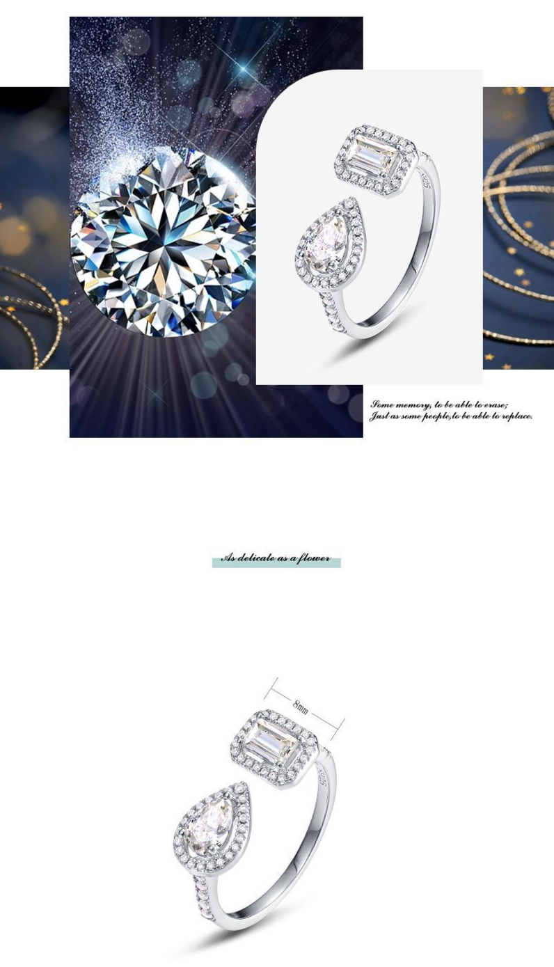 Exclusive original design ins style ring female S925 silver fashion summer ring earring set_voghion.com