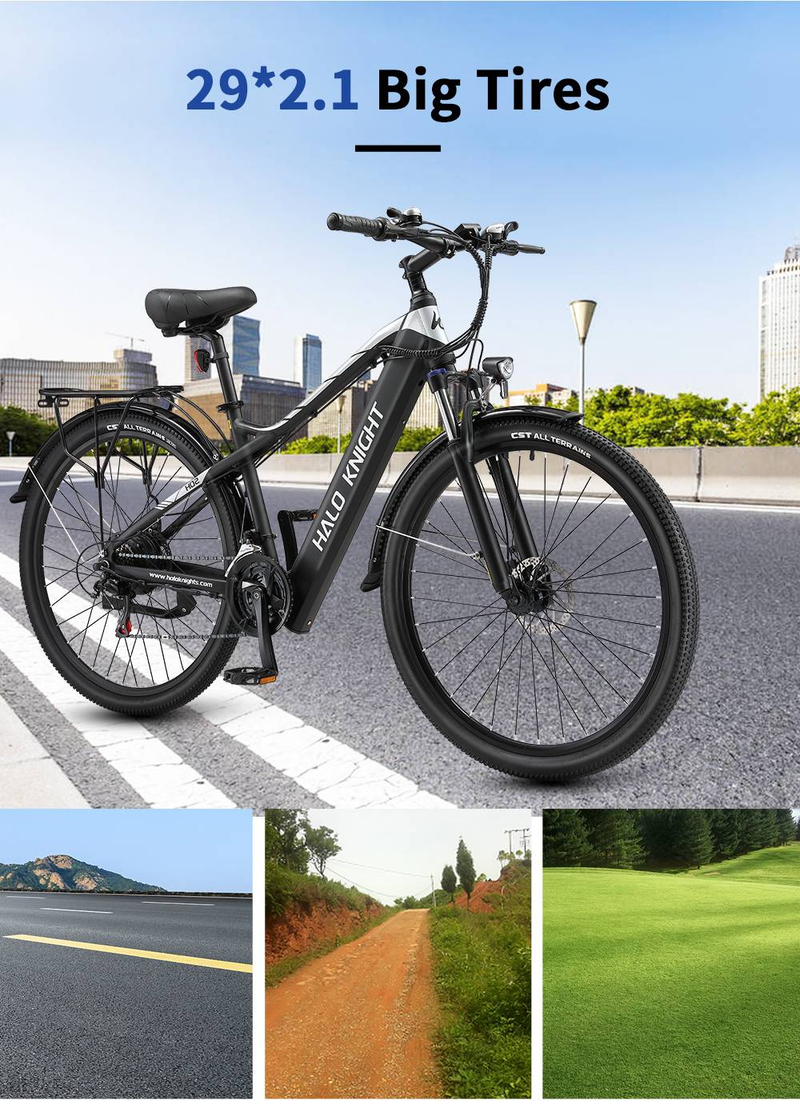 Vélo de montagne électrique Halo Knight H02, pneus 29 pouces, moteur 750 W, batterie 48 V 16 Ah_voghion.com