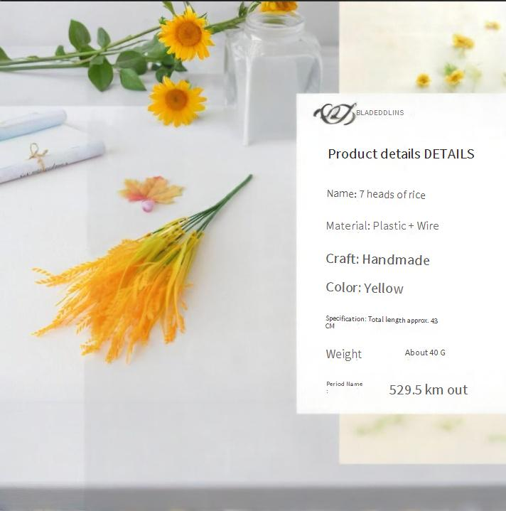 Simulazione di combinazione di piante per mobili per la casa, mazzo di piante di fenice da giardino, decorazione da parete per piante di riso e grano._voghion.com