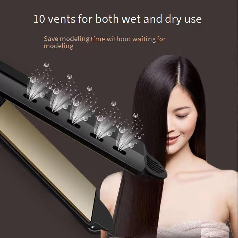 Fer à lisser professionnel avec technologie à ions négatifs - Température réglable pour la maison et les voyages - Coiffeur anti-frisottis et sans dommages_voghion.com