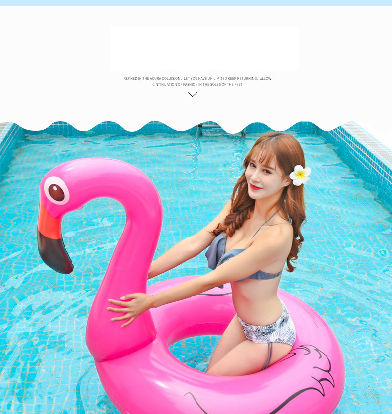 Pink Bird Inflatable Swim Ring - Adult Pool Float, Water Ride, Underarm Swimming Ring For Outdoor Beach & Pool Party_voghion.com