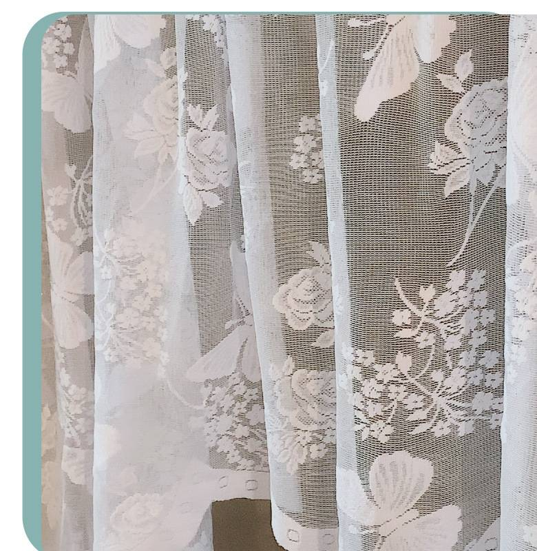 Nordic Lace Curtains - 80% Polyester Sheer Voile Drapes For Windows, Doors & Room Dividers, 150x100cm/180x100cm, White_voghion.com