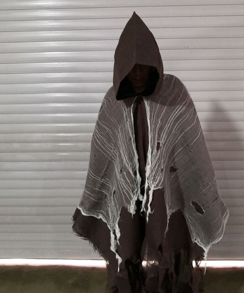 Halloween Cloak Costume Adult Hooded Cloak Haunted House Haunted Party Wizard Grim Reaper Dress Up Costume_voghion.com