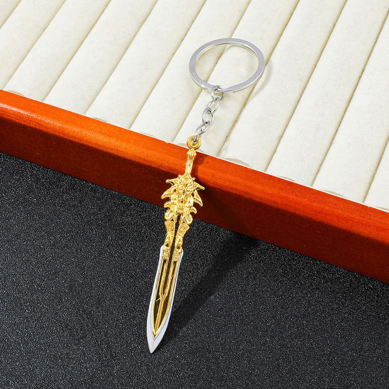 Domineering Golden Dragon-patterned Sword Keychain, Small Metal Pendant, Creative Key Decoration Pendant Is Hot_voghion.com