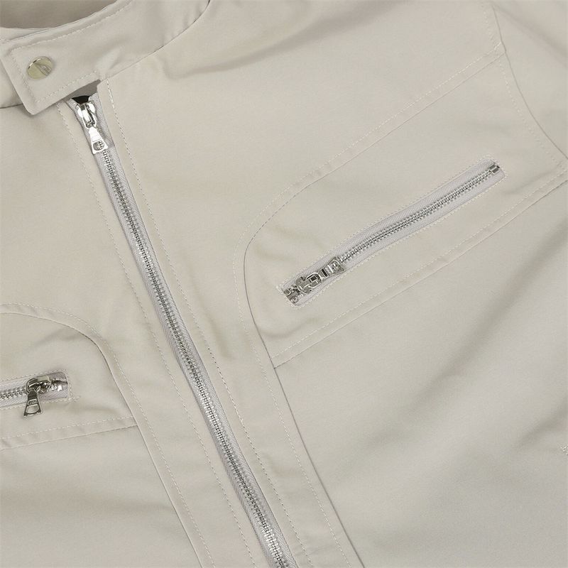 Giacca da motociclista alla moda in stile americano per uomo e donna, stile da lavoro Vibe, vestibilità ampia, cerniera, colletto rialzato, stile baseball_voghion.com