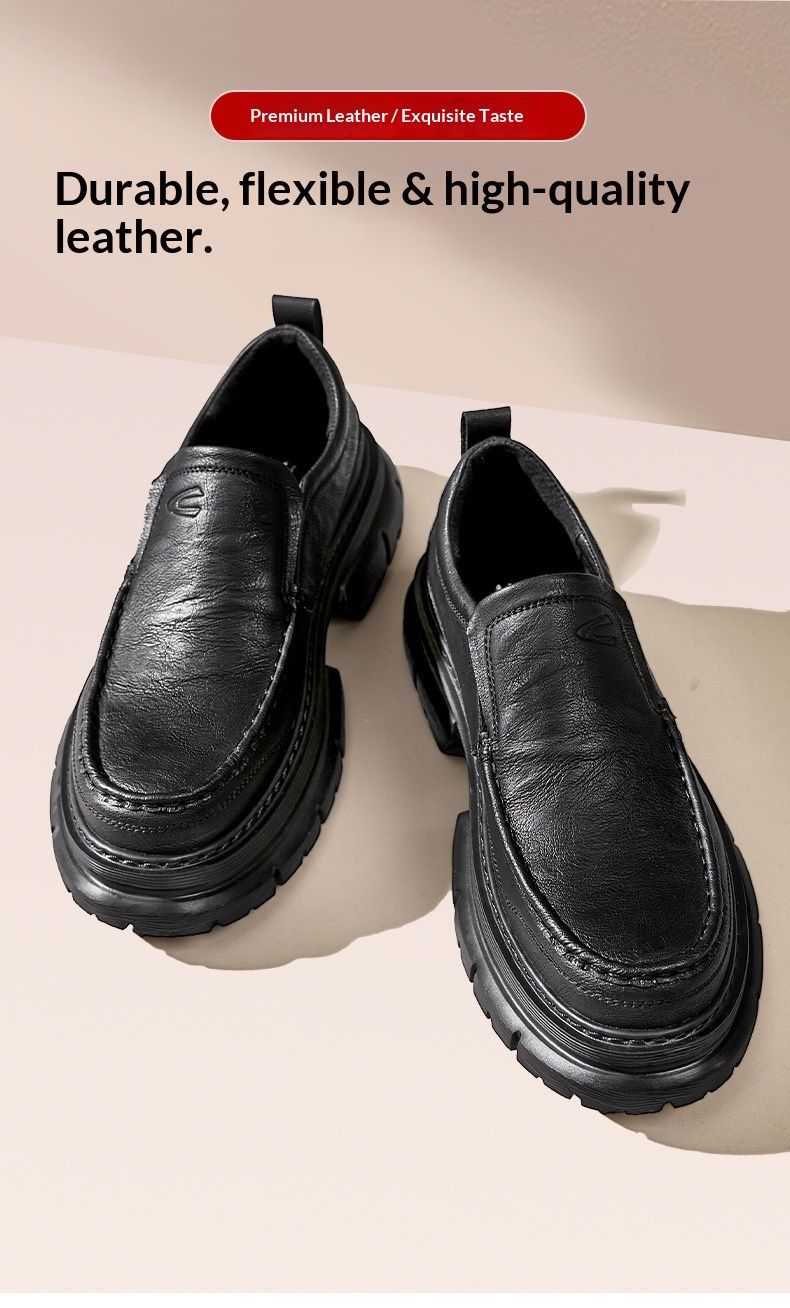 WalkPrime German Camel Dynamic Workwear Herrenschuhe aus Leder, große Ausführung, britischer Stil, dicke Sohle, breite Passform, Business Casual Dad Schuhe_voghion.com