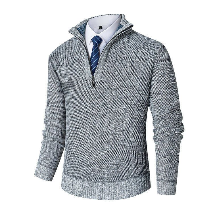 Cardigan in maglia spessa da uomo - Pullover casual a maniche lunghe con scollo a V per l'autunno (grigio chiaro, grigio scuro, blu navy, bordeaux, marrone) - Taglie dalla M alla 3XL_voghion.com