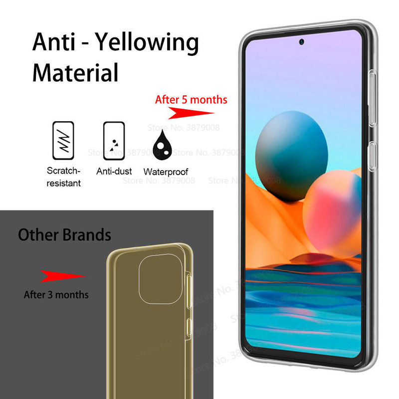 for xiaomi redmi note10 pro max cover 360° Full Body soft Silicone case redmi note 10 S 4G Front & Back Transparent phone shell_voghion.com