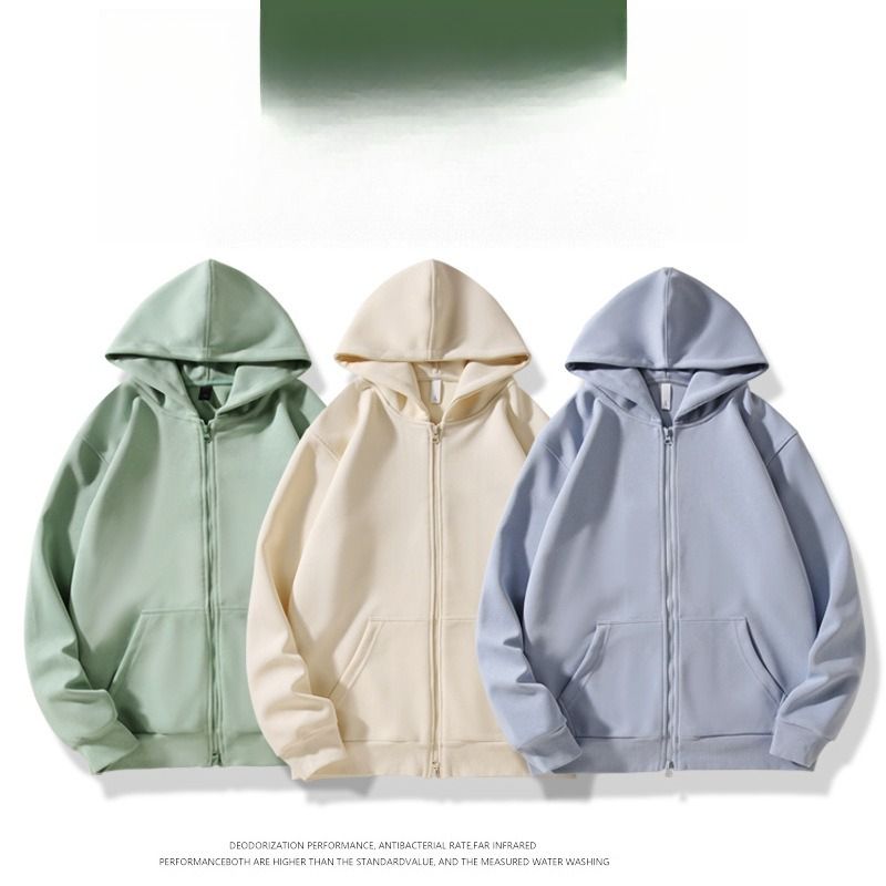 Pull à capuche épais 420 g, décontracté et ample, avec fermeture éclair, pour hommes et femmes, style européen et américain, avec logo imprimé_voghion.com