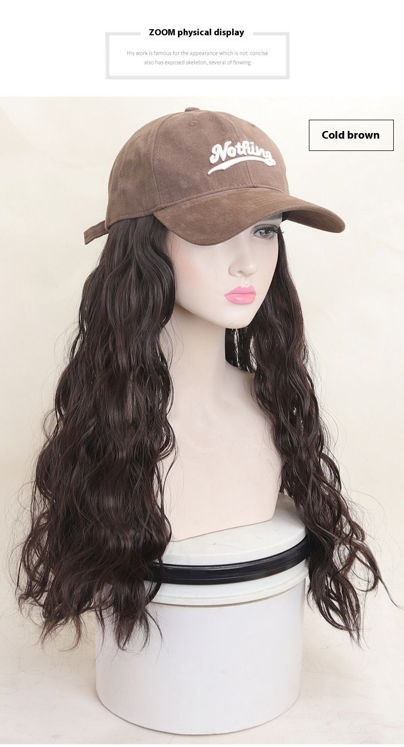 Cappello Parrucca Integrato Aggiornamento Simulazione Capelli Alla Moda Pigro Lana Rotolo Berretto da Baseball Tesa Ingrandita Berretto a Becco d'Anatra Parrucca_voghion.com