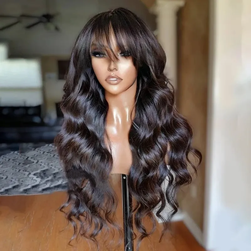 3x1 čipkaste lasulje iz človeških las s srednjim delom in frufrujem v prodaji_voghion.com