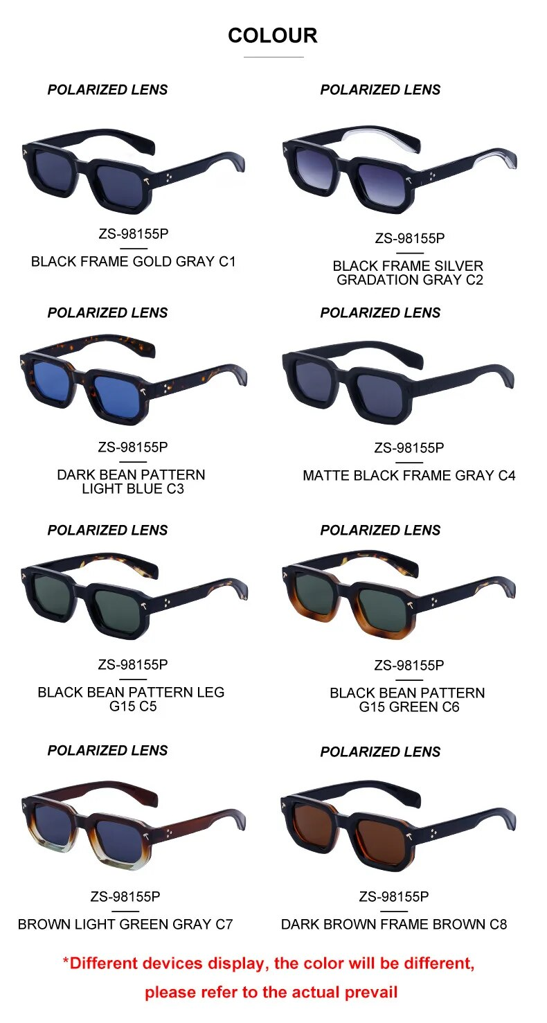 Neuheiten Polarisierte Quadratische Sonnenbrille Männer 2024 Marke Designer Neue Mode Rechteck Sonnenbrille Für Frauen Driving Shades Brillen_voghion.com