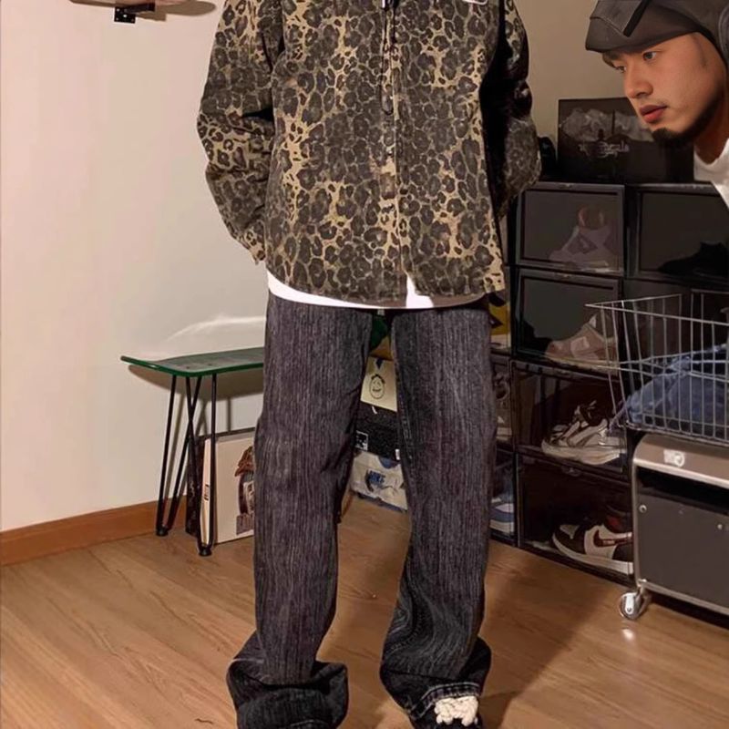 Suitable For All Seasons American Style Leopard Print Shirt Design Sense High-end Cleanfit Spring Autumn Trendy Streetwear Men's Jacket_voghion.com