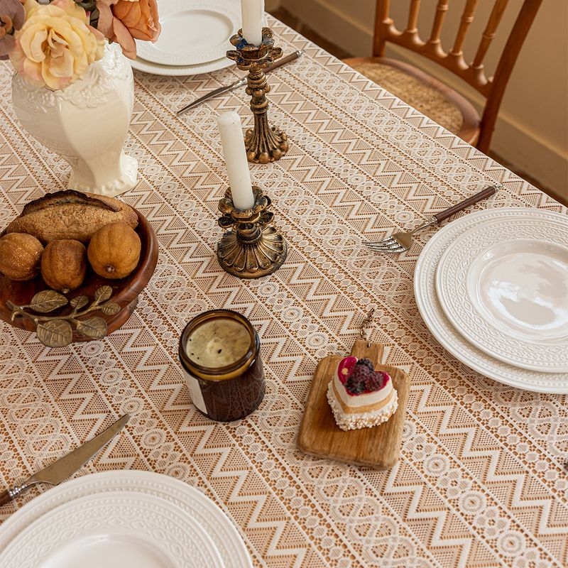Ins Style Hollow Lace Tablecloth Pastoral Light Luxury Photo Background Cloth High Grade Tablecloth_voghion.com