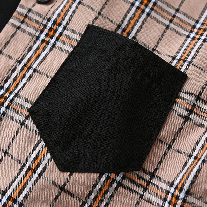 Bērnu rūtains krekls ar īsām piedurknēm Zēniem Bērnu Bērnu krekls ar īsām piedurknēm Over Wear_voghion.com