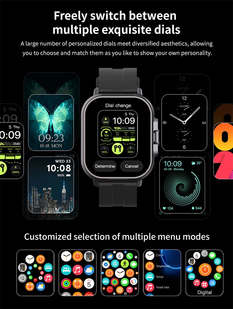 2024 Smart 2 in 1 mit Kopfhörer Smartwatch Bluetooth Anruf Herrenuhr GPS Track Herzfrequenzmesser Musik abspielen SmartWatch_voghion.com