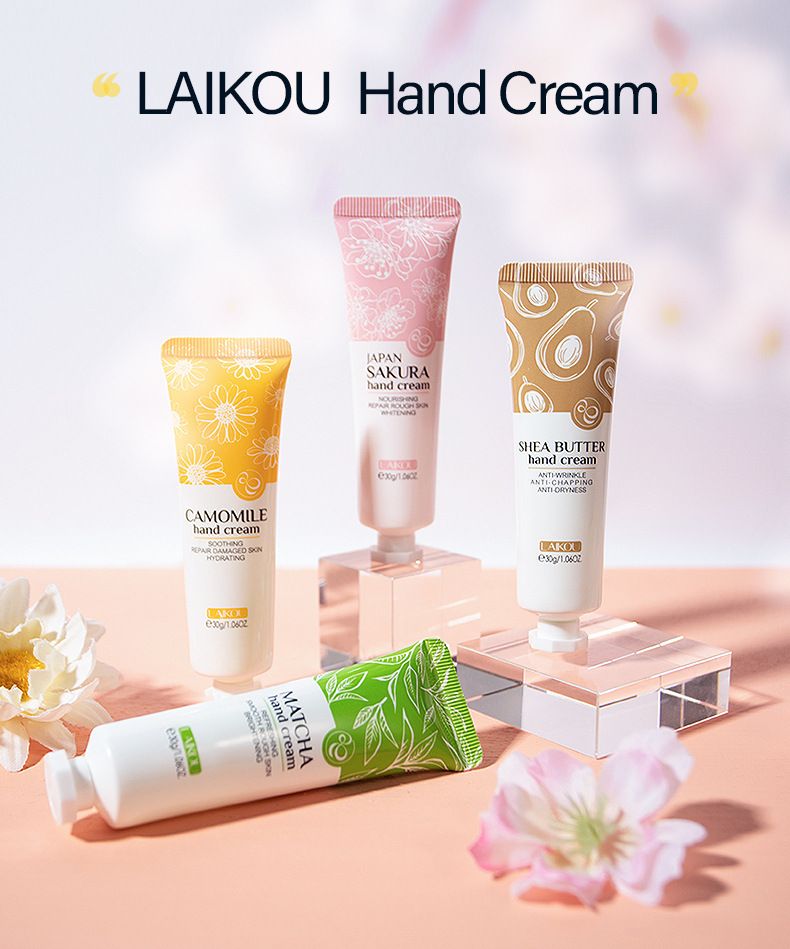 LAIKOU roku krēms Cherry Blossom Matcha avokado kumelīšu mitrinošs mitrinošs roku krēms_voghion.com