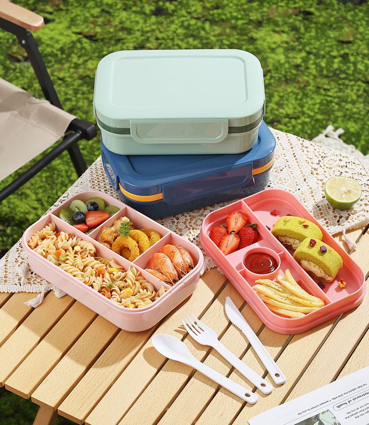 2000ml Microwave-Safe Lunch Box With Double-Layer Leak-Proof Design, BPA-Free Plastic Food Container For Office, School & Travel_voghion.com