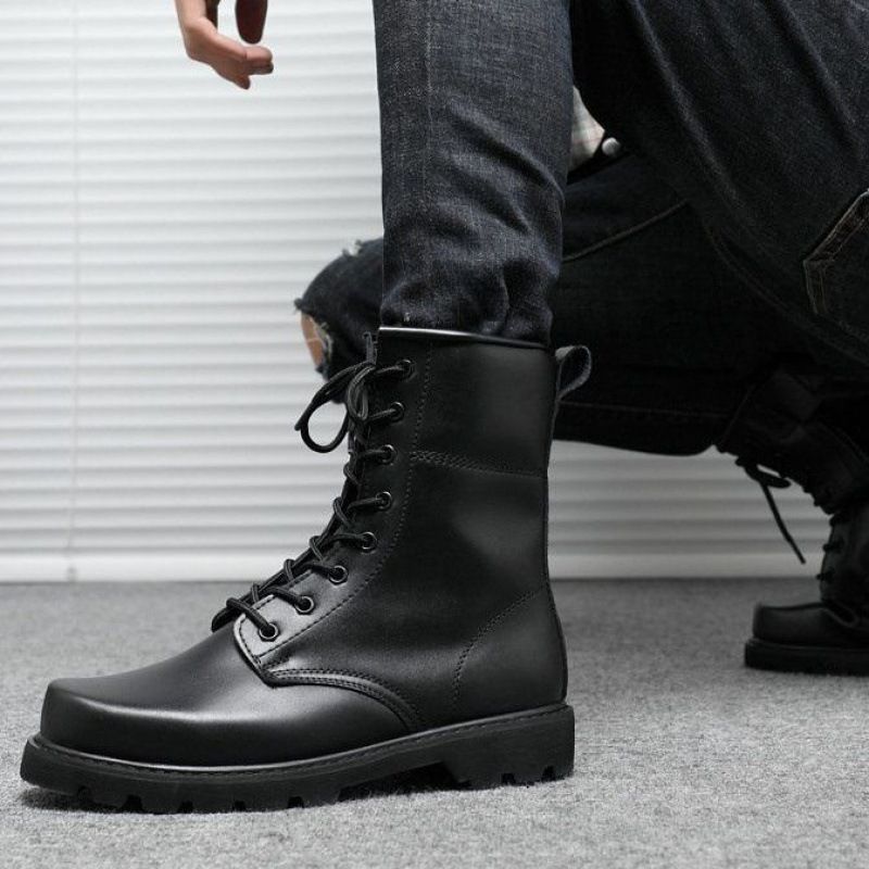 European Warm Series Spring And Autumn Outdoor Anti-Smash Combat Men's High-Top Explosion-Proof Workwear Special Service Training Shoes_voghion.com