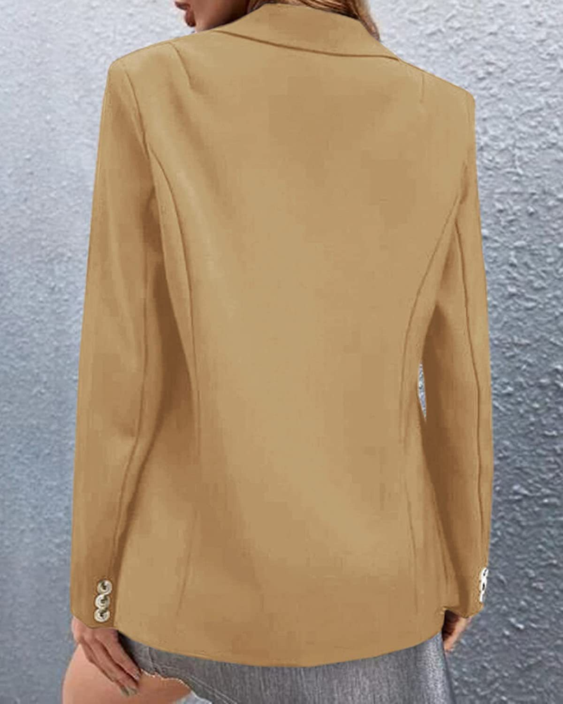 Women's Clothing Casual Long-sleeved Solid Color One-button Small Blazer Suit For Women_voghion.com