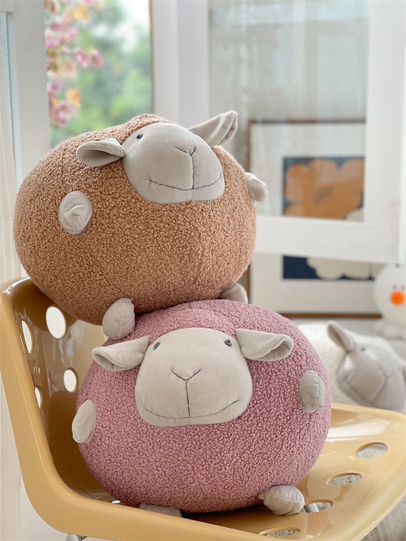 Stile nordico carino peluche velluto Amoy pecora bambola cuscino casa camera dei bambini cuscino decorativo a forma di bambola_voghion.com