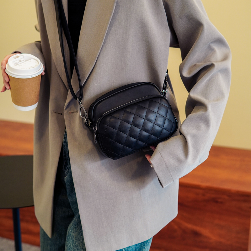Bolsa casual de alta qualidade para mulheres 2023 nova moda couro macio losango ombro único bolsa para câmera mensageiro_voghion.com