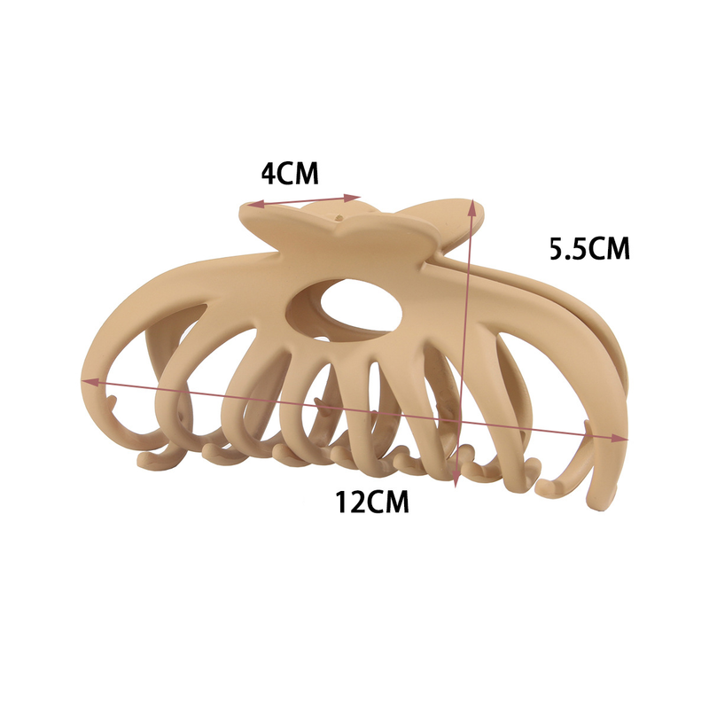 Agrafă fluture de culoare mare pentru femei, îmbrăcăminte de păr, asortată, clemă de rechin mată din spatele capului clemă cu gheare_voghion.com