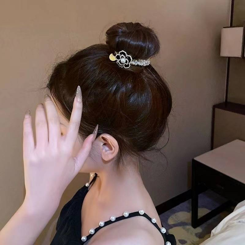 Perlen-Kamelien-Haargummis, elastische Bänder, Seile, florales Haar-Accessoire für Frauen und Mädchen_voghion.com