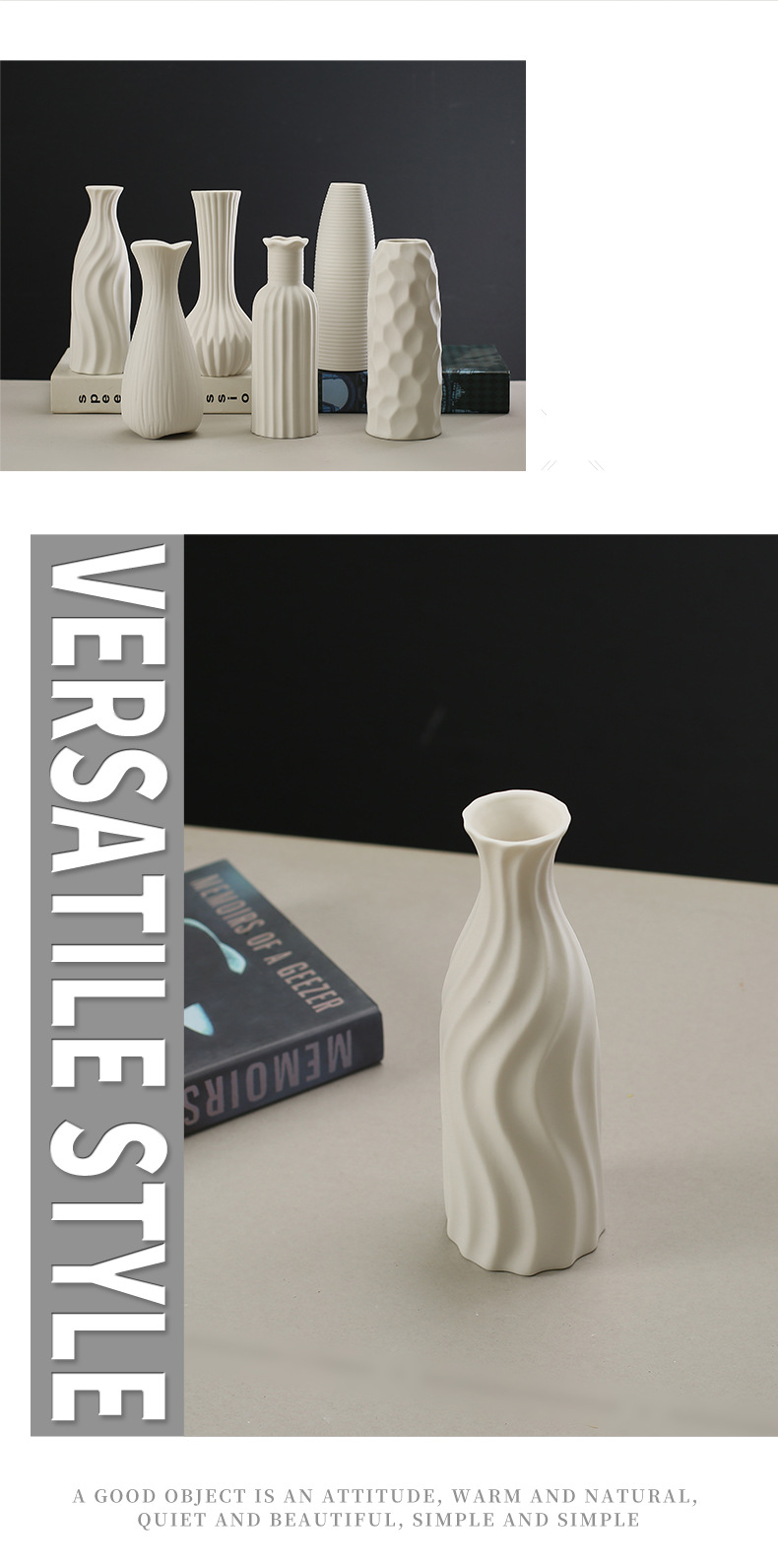 Anpassbare Keramikvase – Minimalistische weiße Keramik-Blumenvase zur Inneneinrichtung, handgefertigtes Kunsthandwerker-Mittelstück für Wohnzimmer und Esstisch_voghion.com