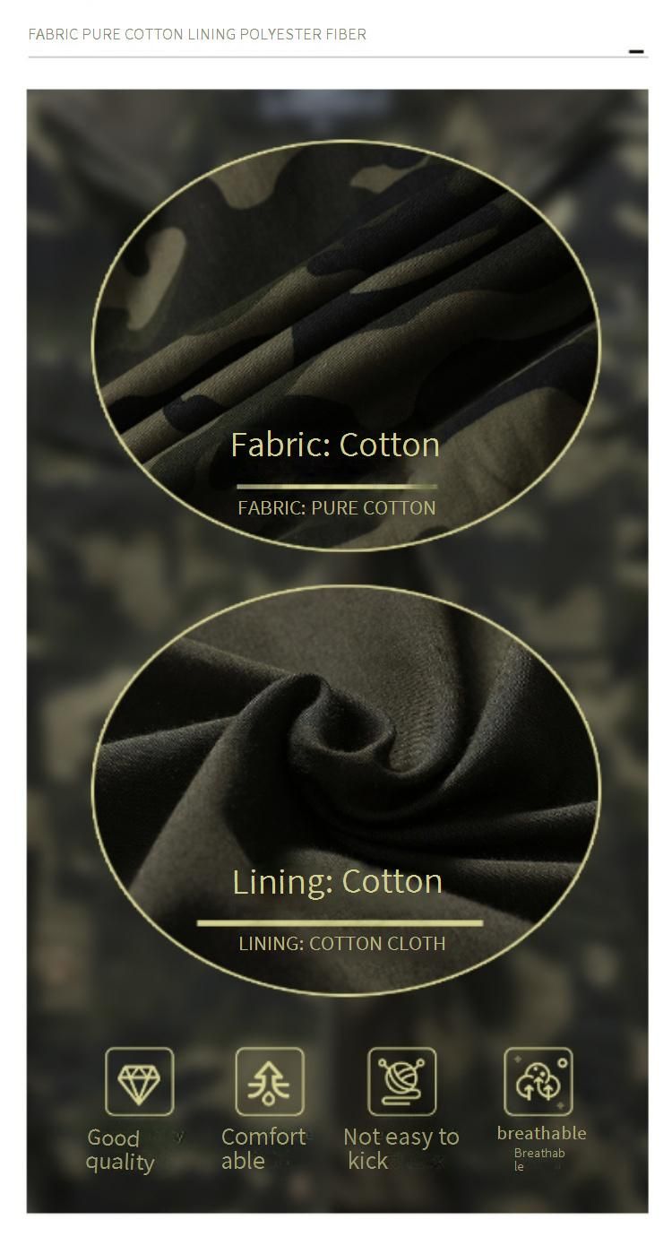 Veste militaire camouflage pour homme – Manteau de travail léger en coton avec col montant et poches zippées (M-6XL)_voghion.com