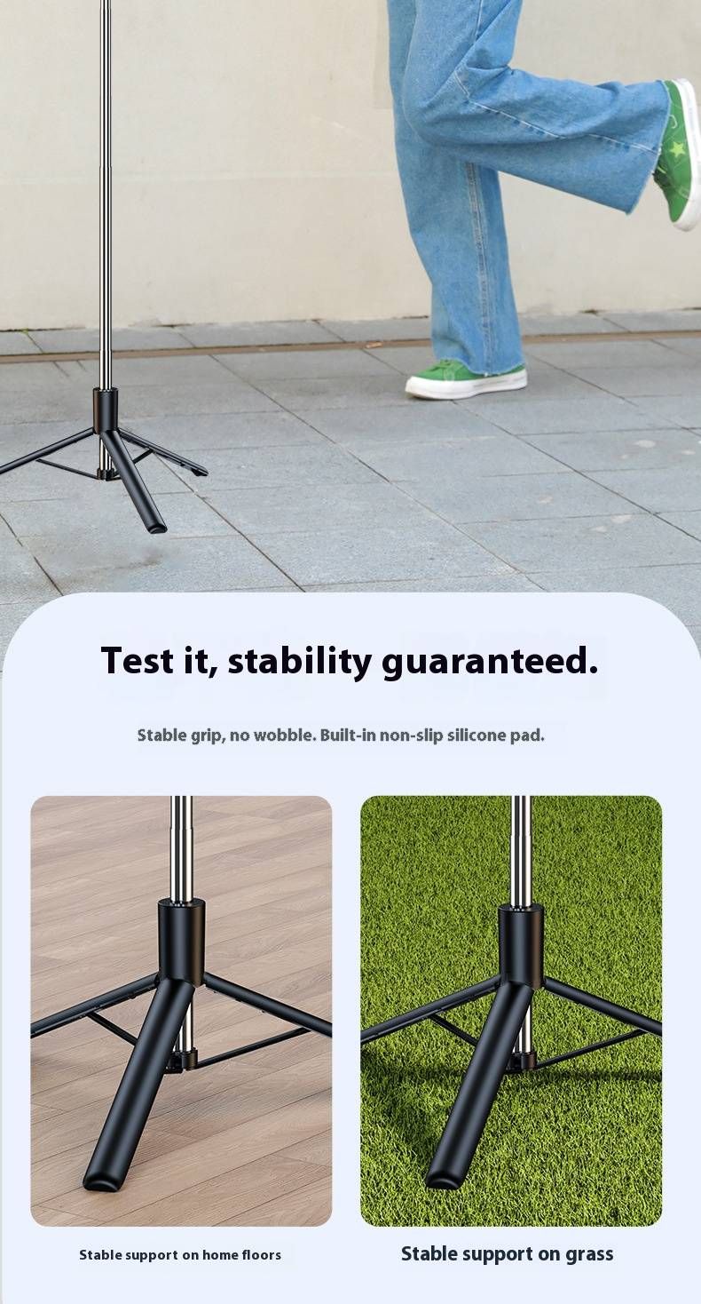 3-Achsen-stabilisiertes 1,7 m langes Selfie-Stick-Stativ mit Bluetooth-Fernbedienung, einstellbaren Winkeln für Outdoor-Fotografie und Live-Streaming_voghion.com