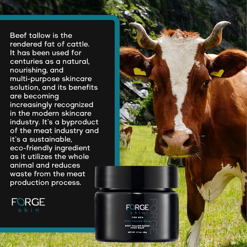 Forge Men's Wrinkle Defense Beef Tallow Balm Herren Hautpflegecreme Feuchtigkeitscreme fürs Gesicht Feuchtigkeitscreme fürs Gesicht aus Rindertalg_voghion.com