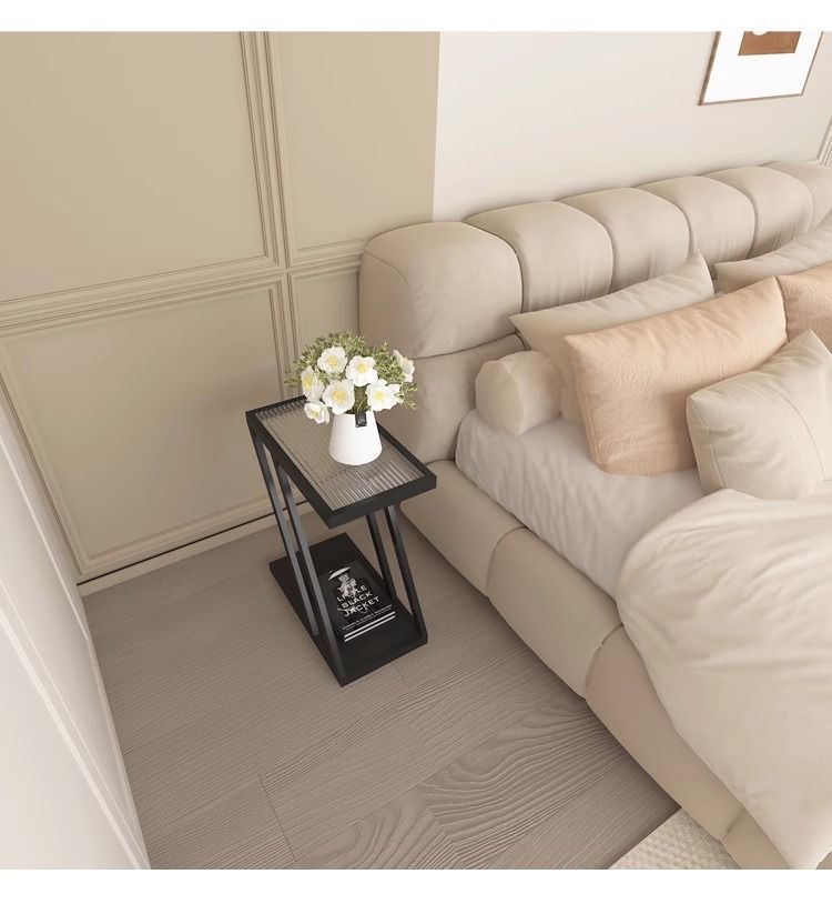 Divano da soggiorno, lato Changhong, scaffale portaoggetti in vetro, comodino ultra moderno, piccolo tavolo angolare stretto_voghion.com
